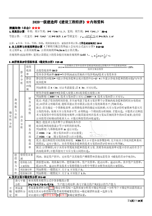 2020一建经济-内部资料十页