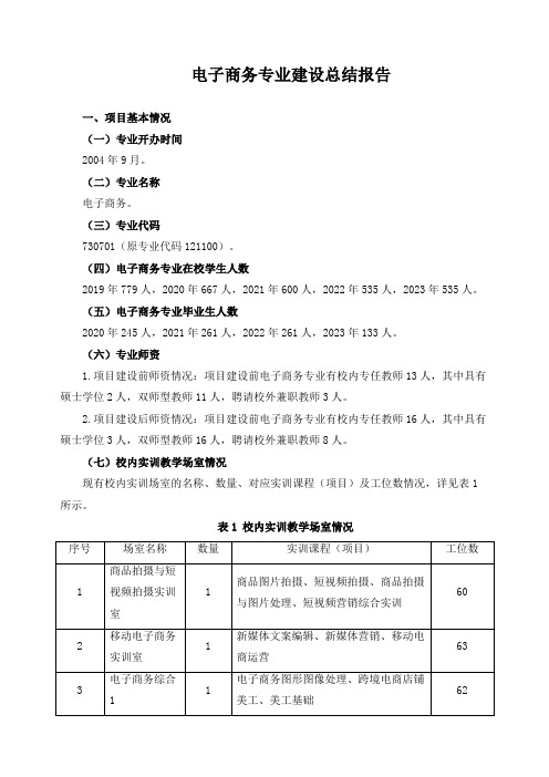 电子商务专业建设总结报告