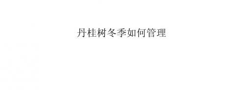 丹桂树冬季如何管理