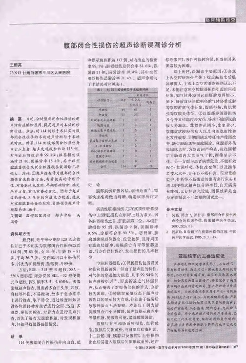 腹部闭合性损伤的超声诊断误漏诊分析