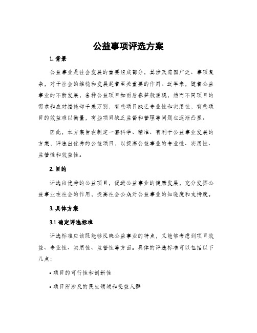 公益事项评选方案