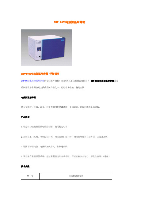 DHP-9052电热恒温培养箱