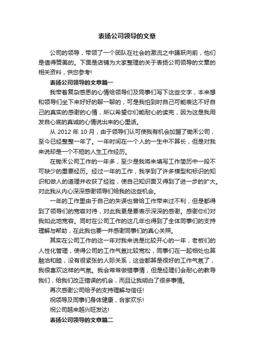 表扬公司领导的文章