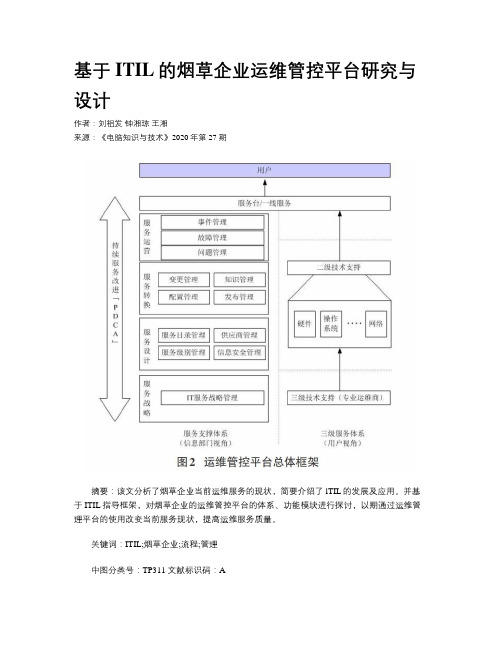 基于ITIL的烟草企业运维管控平台研究与设计