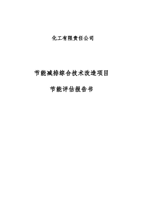 化工有限公司节能减排综合技术改造项目节能评估方案报告