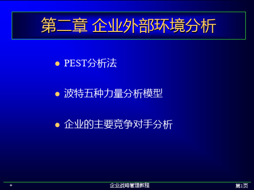 企业战略管理教程-外部环境分析