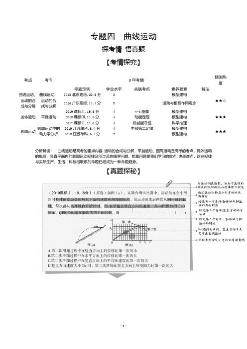 2021高考物理课标版一轮复习精练：专题4 曲线运动(试题部分)