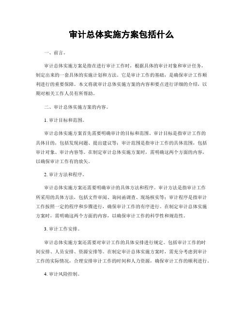 审计总体实施方案包括什么