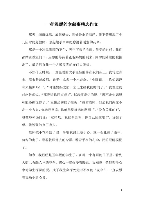 一把温暖的伞叙事精选作文