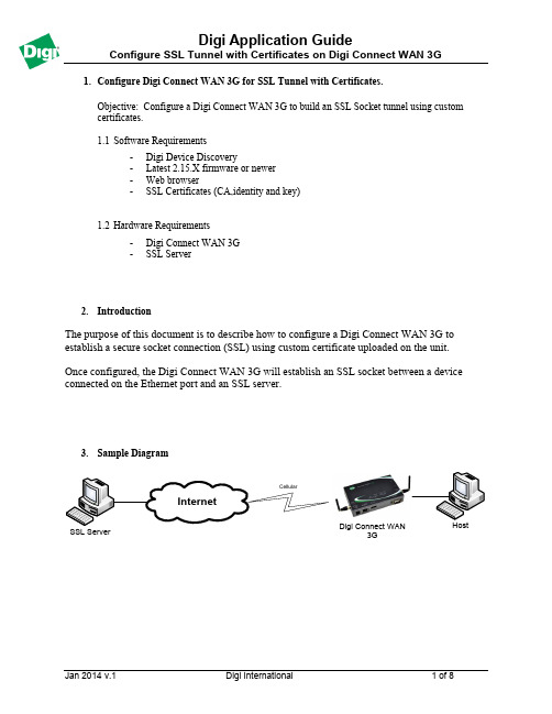 Digi Connect WAN 3G SSL Tunnel配置指南说明书