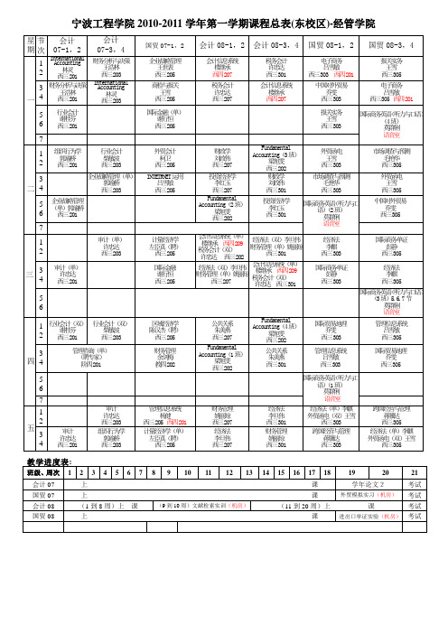 10-11一)东校区课表0705