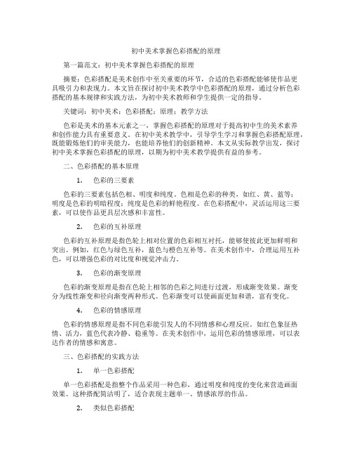 初中美术掌握色彩搭配的原理(含示范课课程设计、学科学习情况总结)