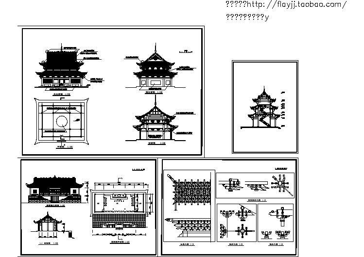 一层药师殿古建筑设计cad图（含斗拱大样）