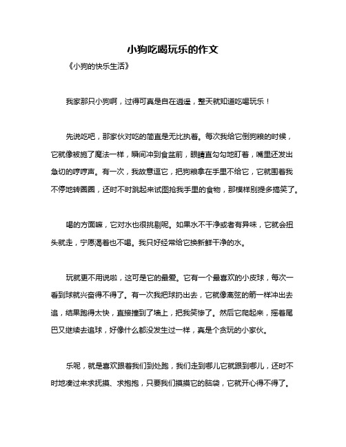 小狗吃喝玩乐的作文