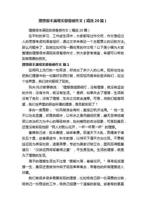 理想很丰满现实很骨感作文（精选20篇）