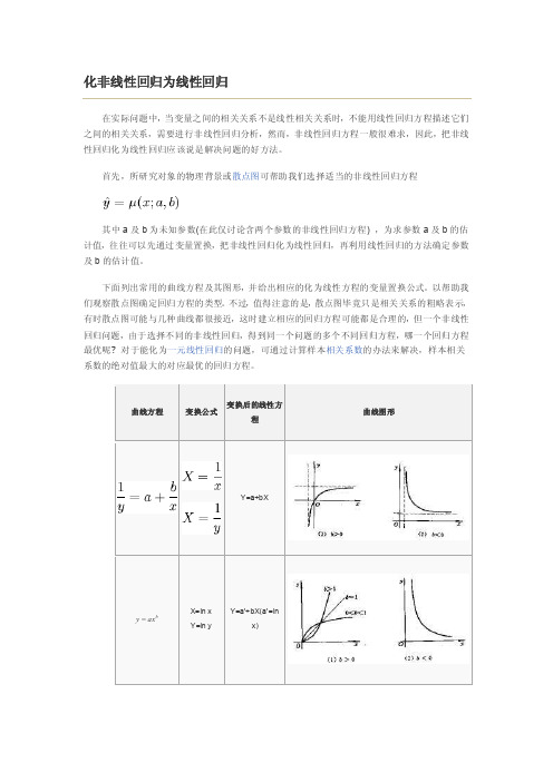 化非线性回归为线性回归