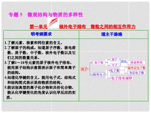 高考化学大一轮复习 第一单元 核外电子排布 微粒之间的相互作用力课件