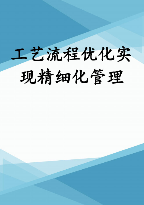 工艺流程优化实现精细化管理