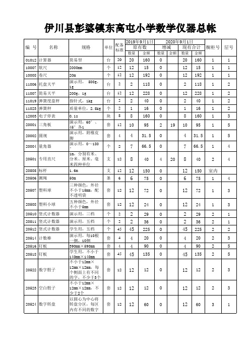 1.仪器明细及总账打印数学 2020