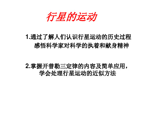 人教版高一物理必修二第七章行星的运动优秀课件(共21张)