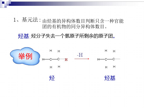 同分异构体数目的判断方法