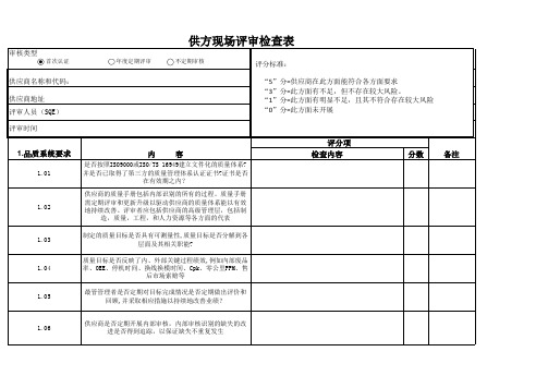 003-潜在供应商评审检查表