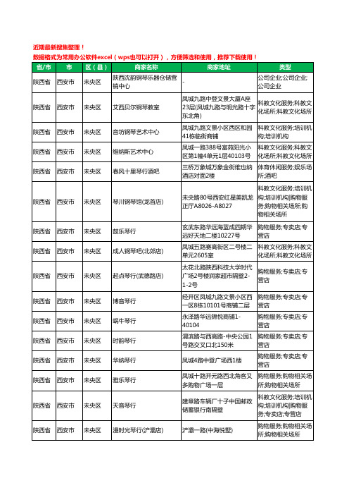 2020新版陕西省西安市未央区琴行工商企业公司商家名录名单黄页联系方式大全55家