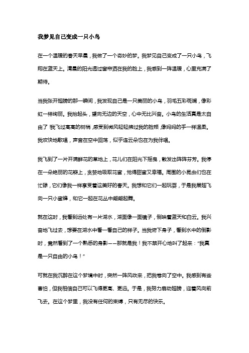 我梦见自己变成一只小鸟