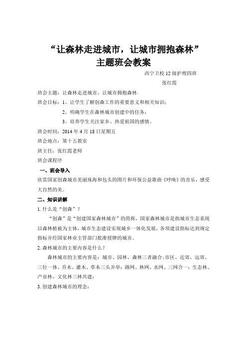 创森班会简案