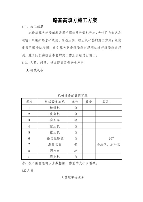 高填方路基、强夯施工方案