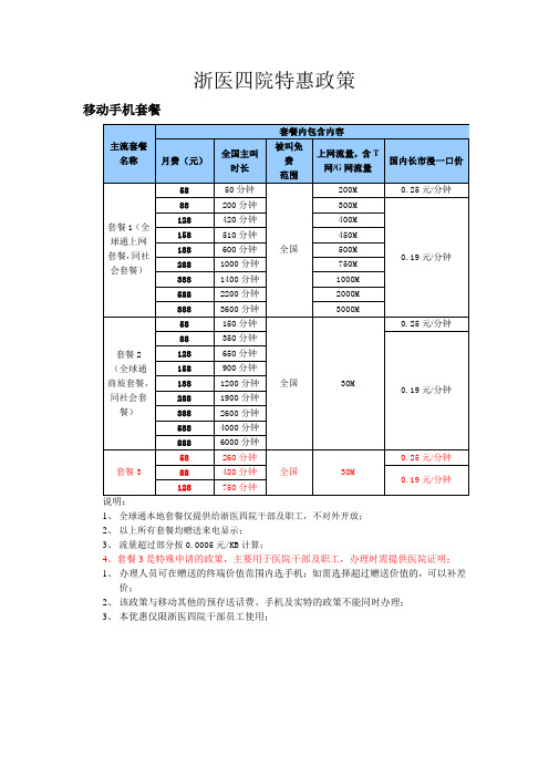 移动定制套餐