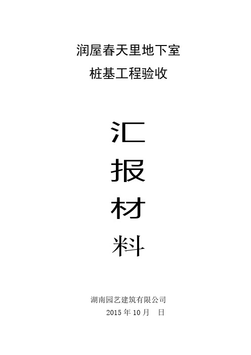 桩基础验收汇报材料