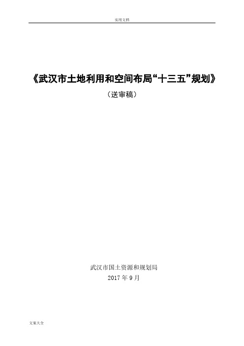 武汉市土地利用和空间布局“十三五”规划