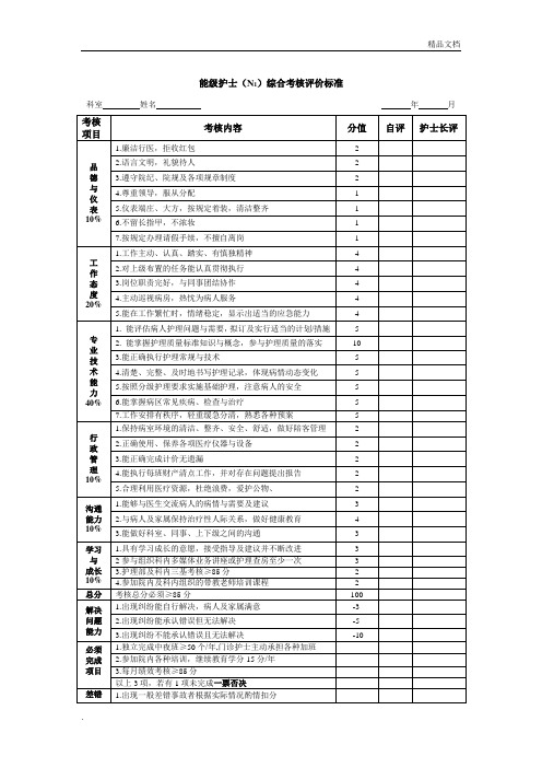 能级护士标准