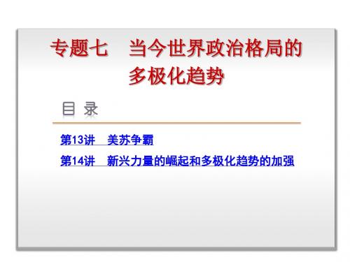 2016届高考历史(人民版)一轮复习课件：专题7-当今世界政治格局的多极化趋势-历史-人民版(共计82张PPT)