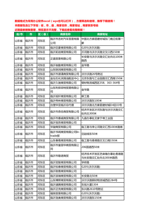 2020新版山东省临沂市河东区贸易有限公司工商企业公司商家名录名单黄页联系电话号码地址大全232家