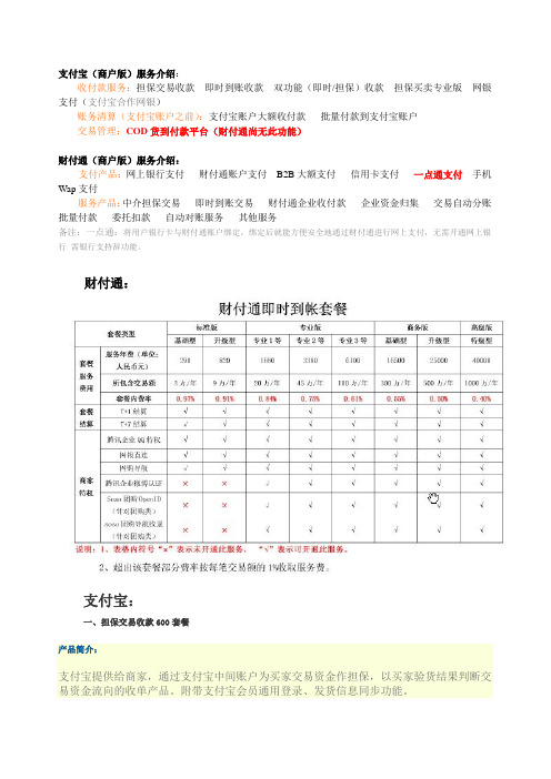 支付宝和财付通比较