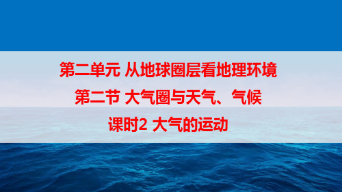 第二单元从地球圈层看地理环境第二节大气圈和天气气候课时2大气的运动(共19张PPT)