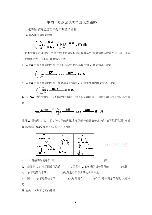 生物人教版高中必修2 遗传与进化生物计算题常见类型及应对策略