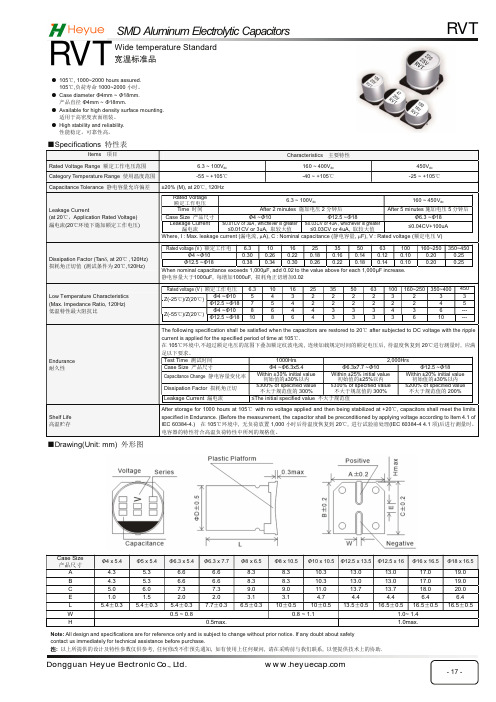 贴片电解电容封装规格书RVT