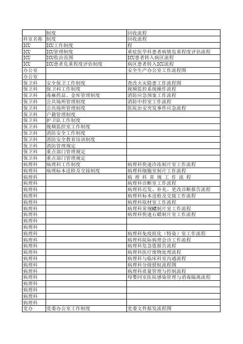 综合医院三级评审流程名称最全.xls