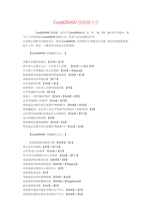 CorelDRAW快捷键大全