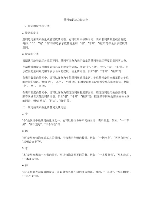 量词知识点总结大全