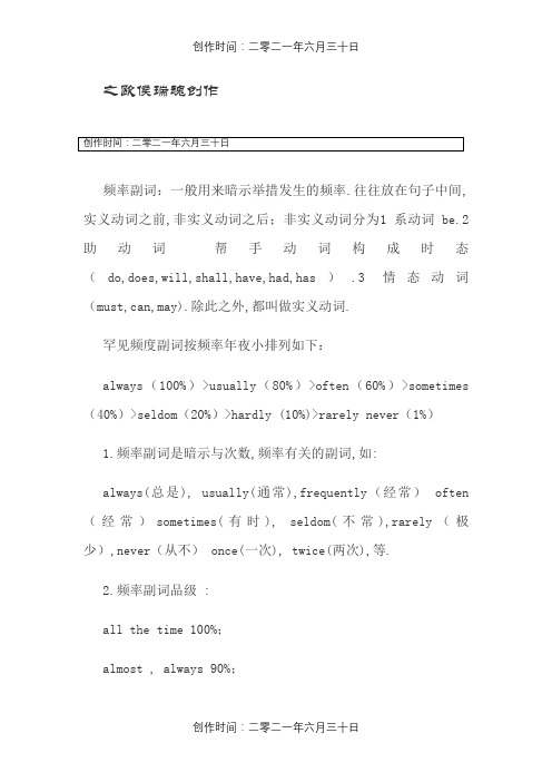 频率副词用法