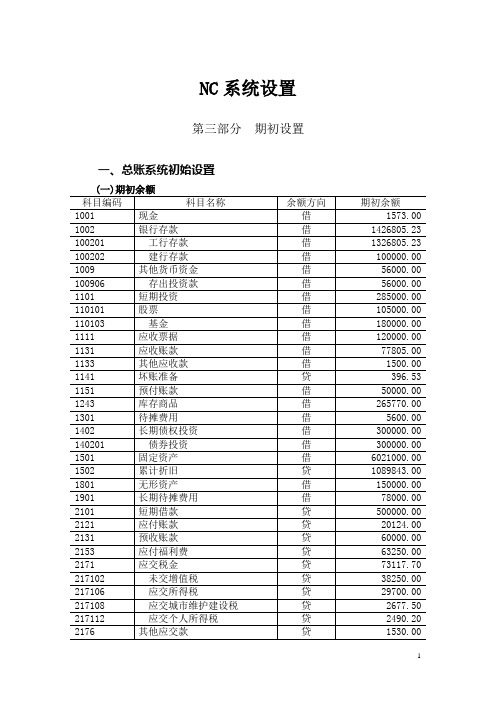 中职会计电算化综合实训案例题(4)