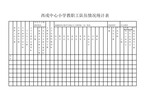 教师队伍情况统计表