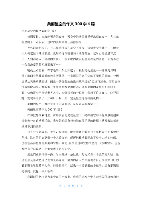 美丽星空的作文300字4篇