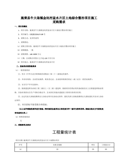 施秉牛大场镇金坑村盆水片区土地综合整治项目施工