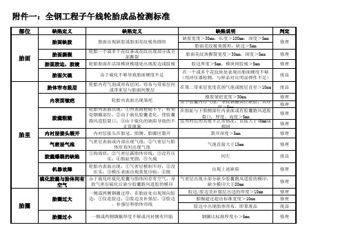 子午工程胎 成品胎检测标准