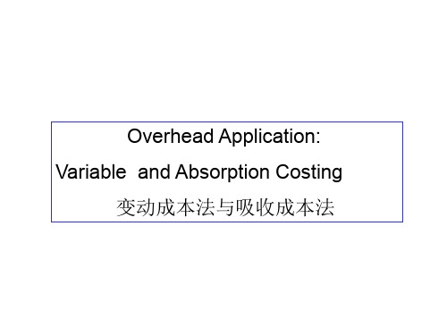 变动成本法与吸收成本法(ppt 58)(英文版)